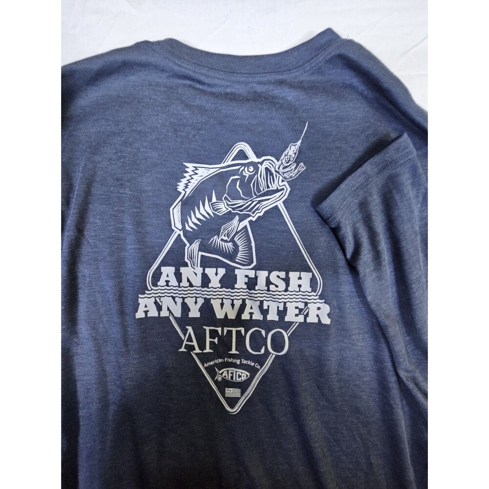 AFTCO Shirt Men's Size Small Blue Performance Long Sleeve Fishing Lightweight S
